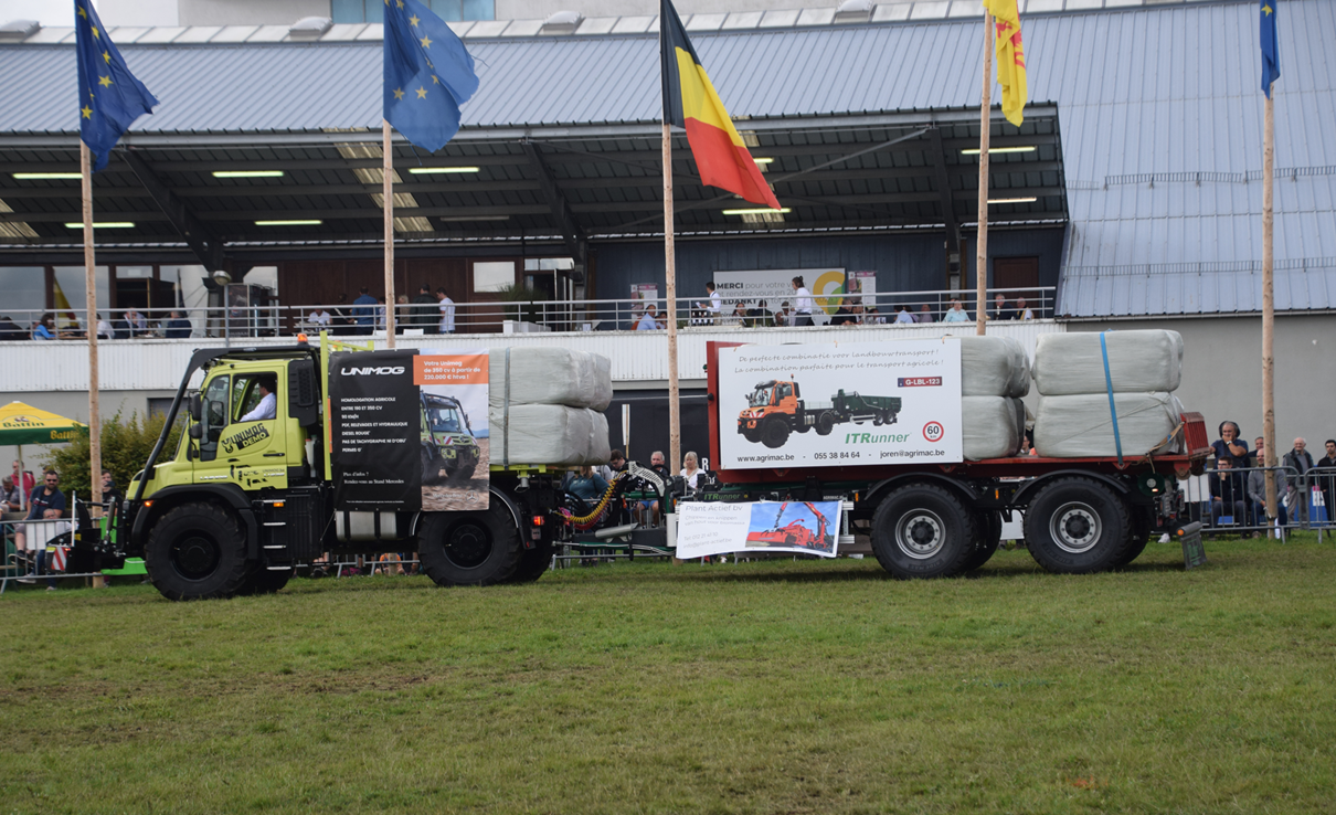 De combinatie Unimog-ITRunner die we tijdens de beurs in Libramont zagen.