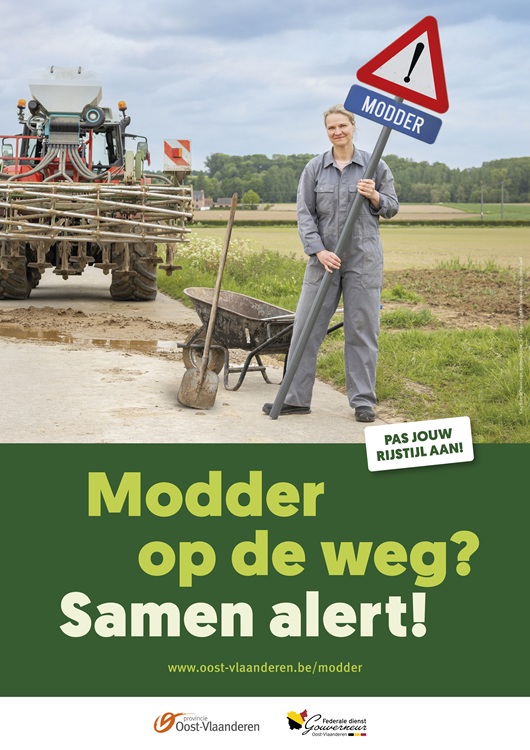 Modder op de weg