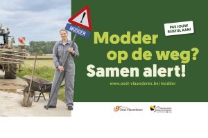 Modder op de weg