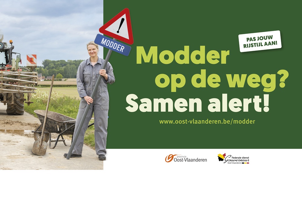 Modder op de weg